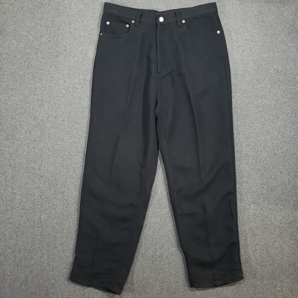H&H Mens Corduroy Pants Mens 34x29 Black Classic‎ Fit Rayon Polyester Wide Leg